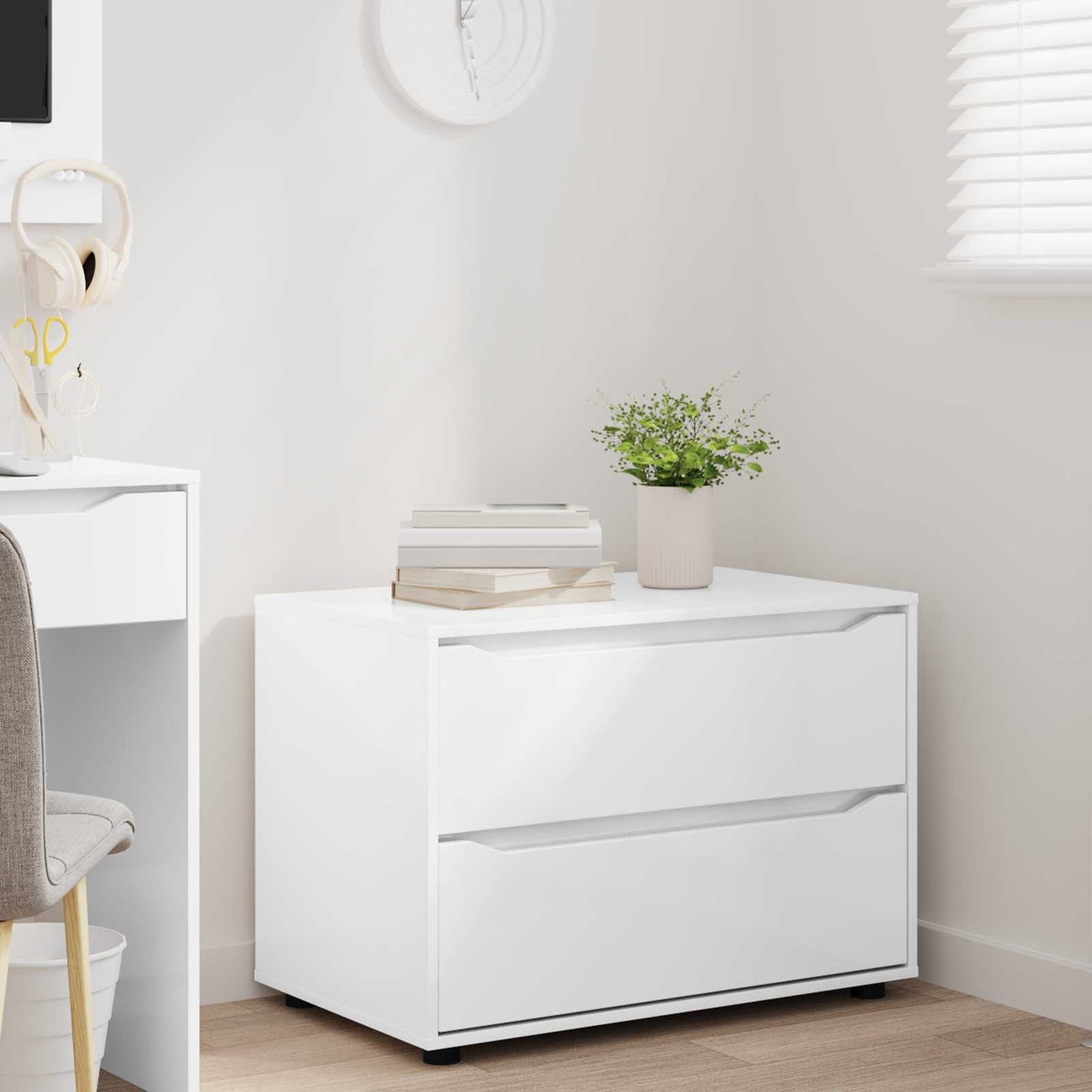 Armadio 80 x 48 x 57 cm Legno ingegnerizzato Bianco Lucido