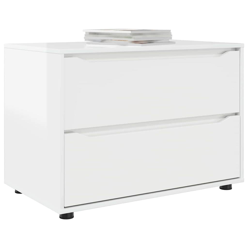Armadio Bianco Lucido 80 x 48 x 57 cm Legno multistrato