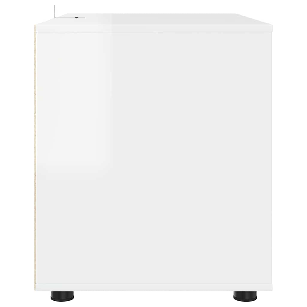 Armadio Bianco Lucido 80 x 48 x 57 cm Legno multistrato | homemem39