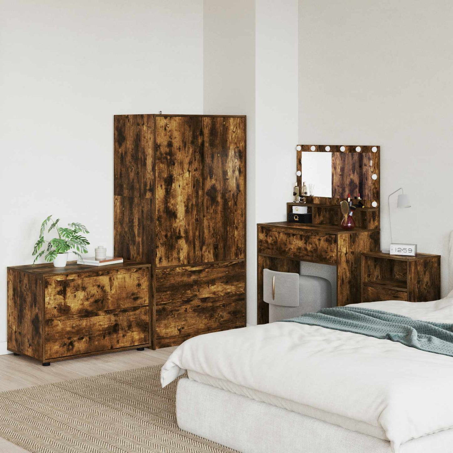 Armadio 80 x 48 x 57 cm Legno ingegnerizzato Rovere fumé