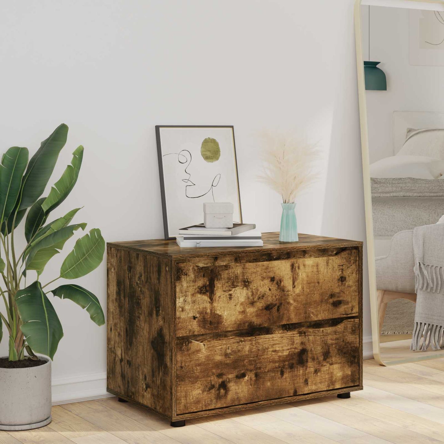 Armadio 80 x 48 x 57 cm Legno ingegnerizzato Rovere fumé
