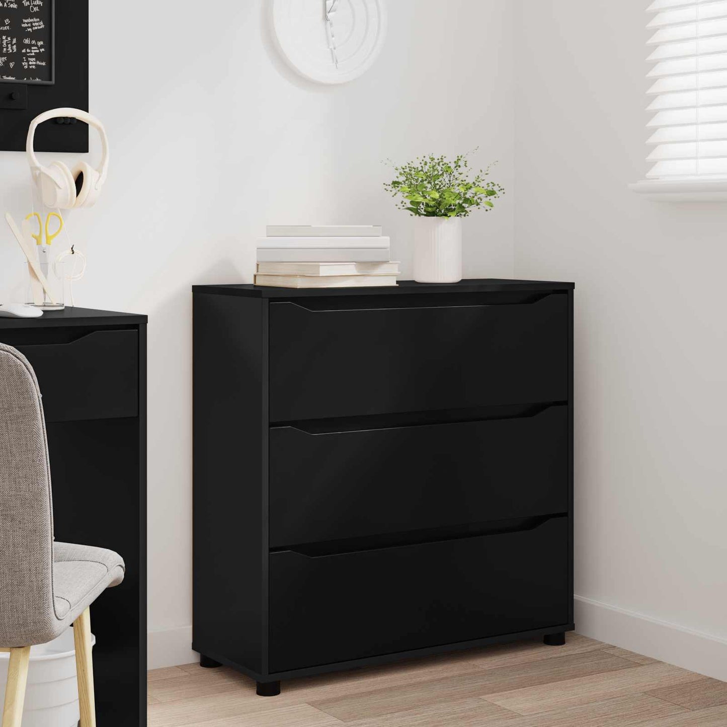 Armadio 80 x 31 x 81 cm Legno ingegnerizzato Nero