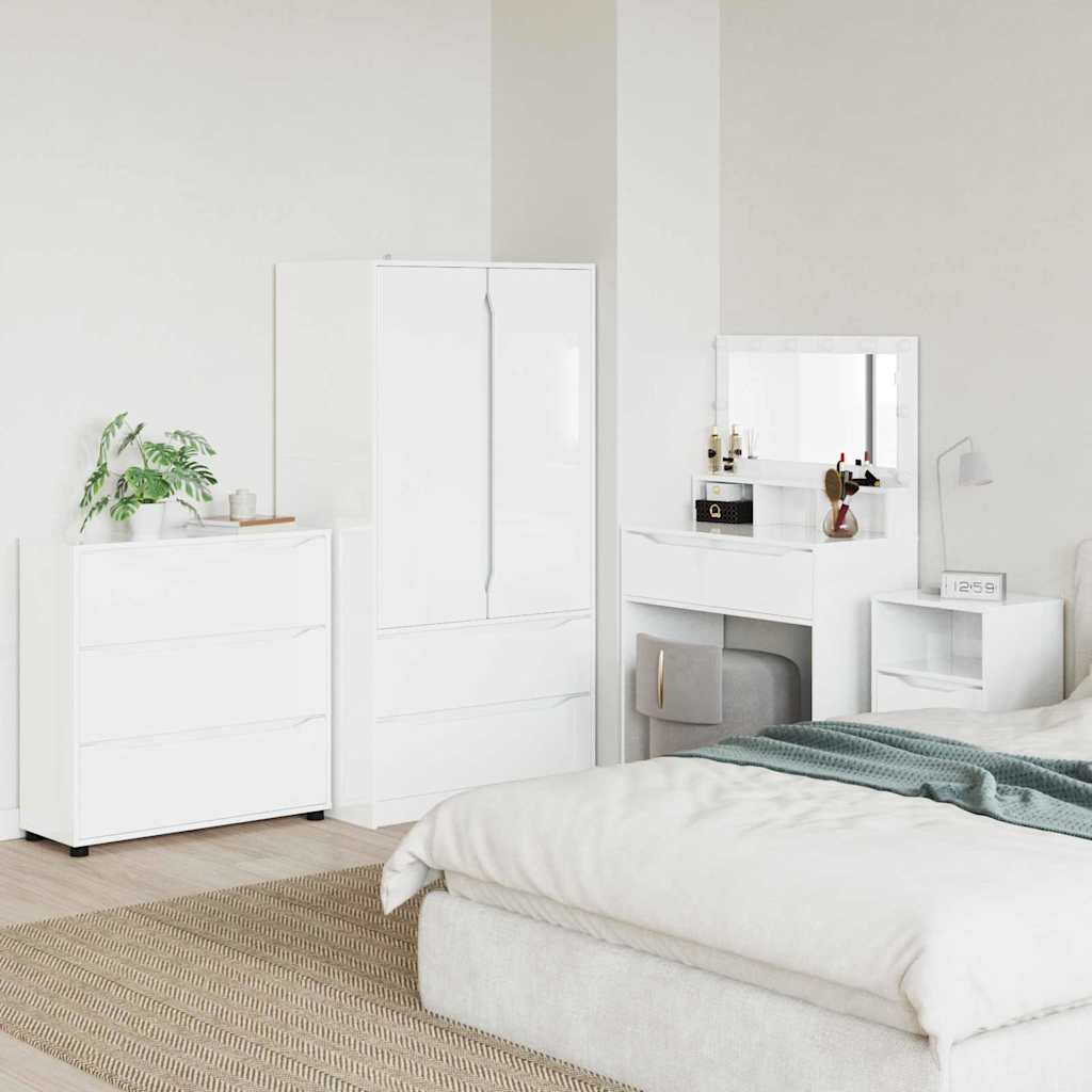 Armadio Bianco Lucido 80 x 31 x 81 cm Legno multistrato | homemem39