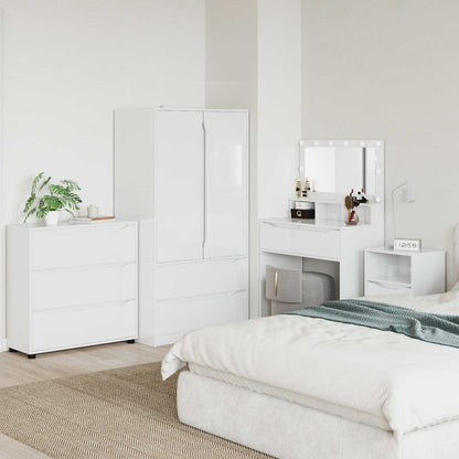Armadio 80 x 31 x 81 cm Legno ingegnerizzato Bianco Lucido