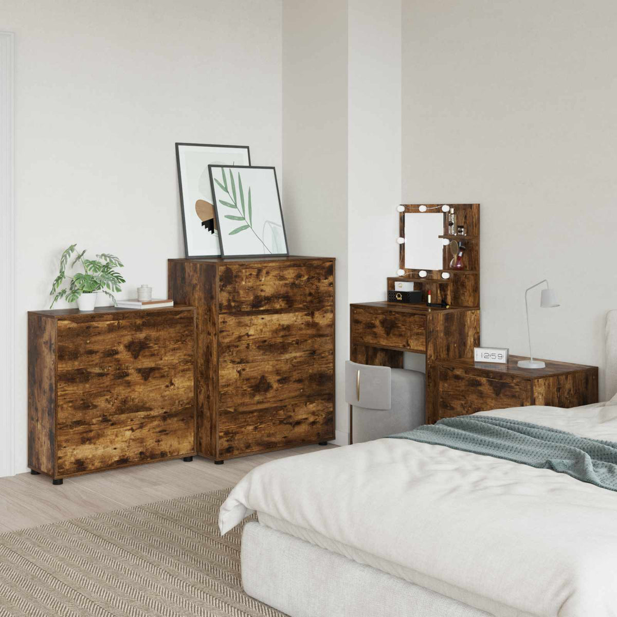 Armadio 80 x 31 x 81 cm Legno ingegnerizzato Rovere fumé - homemem39