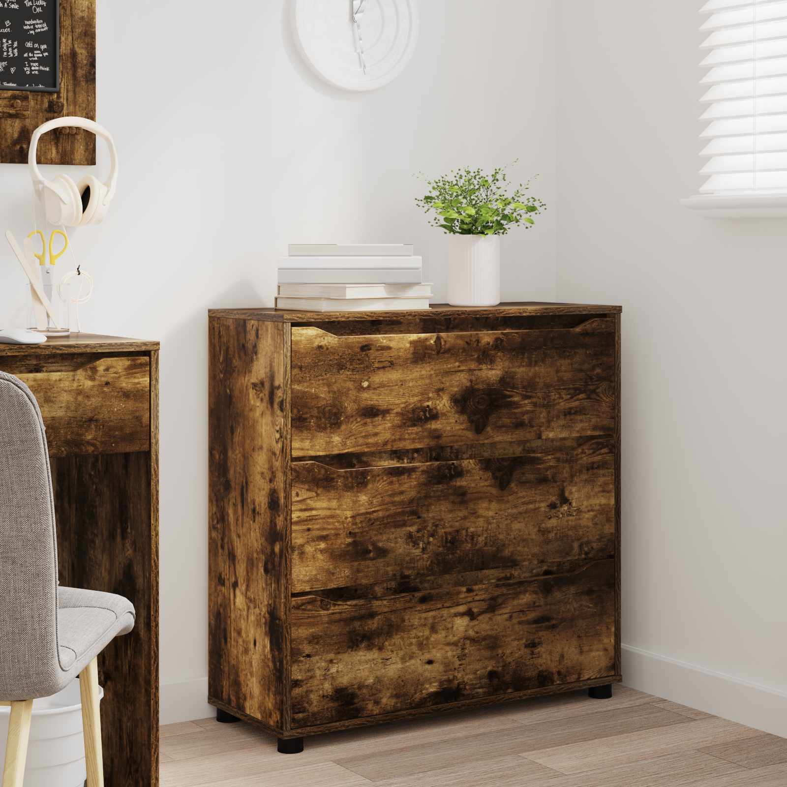 Armadio 80 x 31 x 81 cm Legno ingegnerizzato Rovere fumé - homemem39