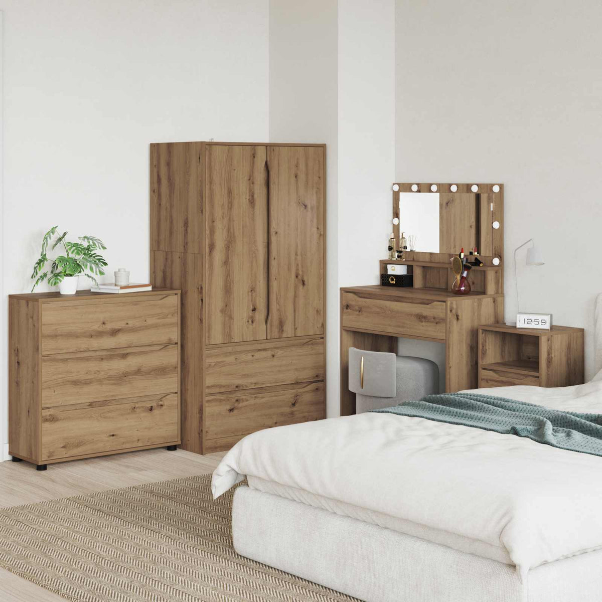 Armadio 80 x 31 x 81 cm Legno ingegnerizzato Rovere artigianale - homemem39