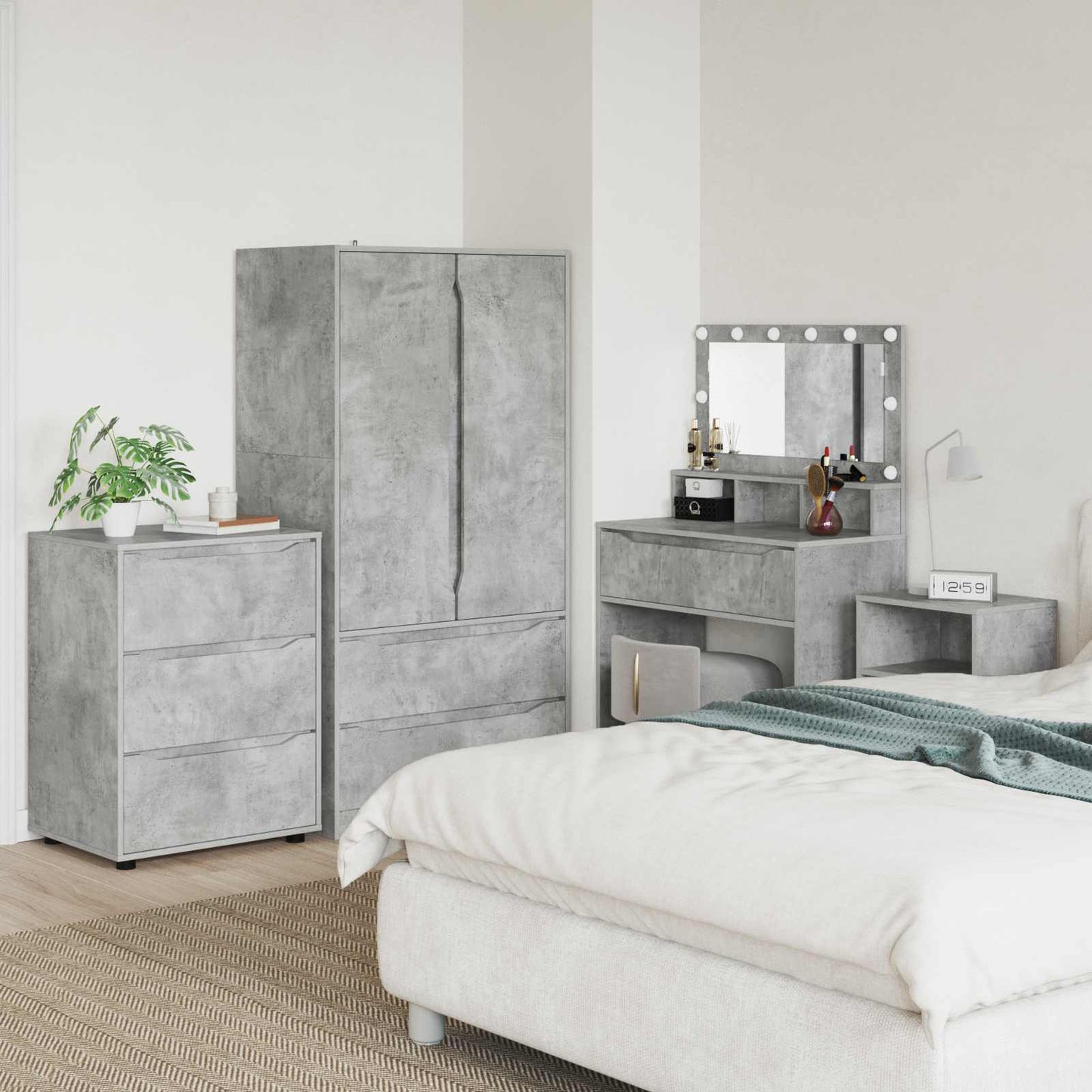 Armadio 60 x 48 x 81 cm Legno ingegnerizzato Grigio cemento