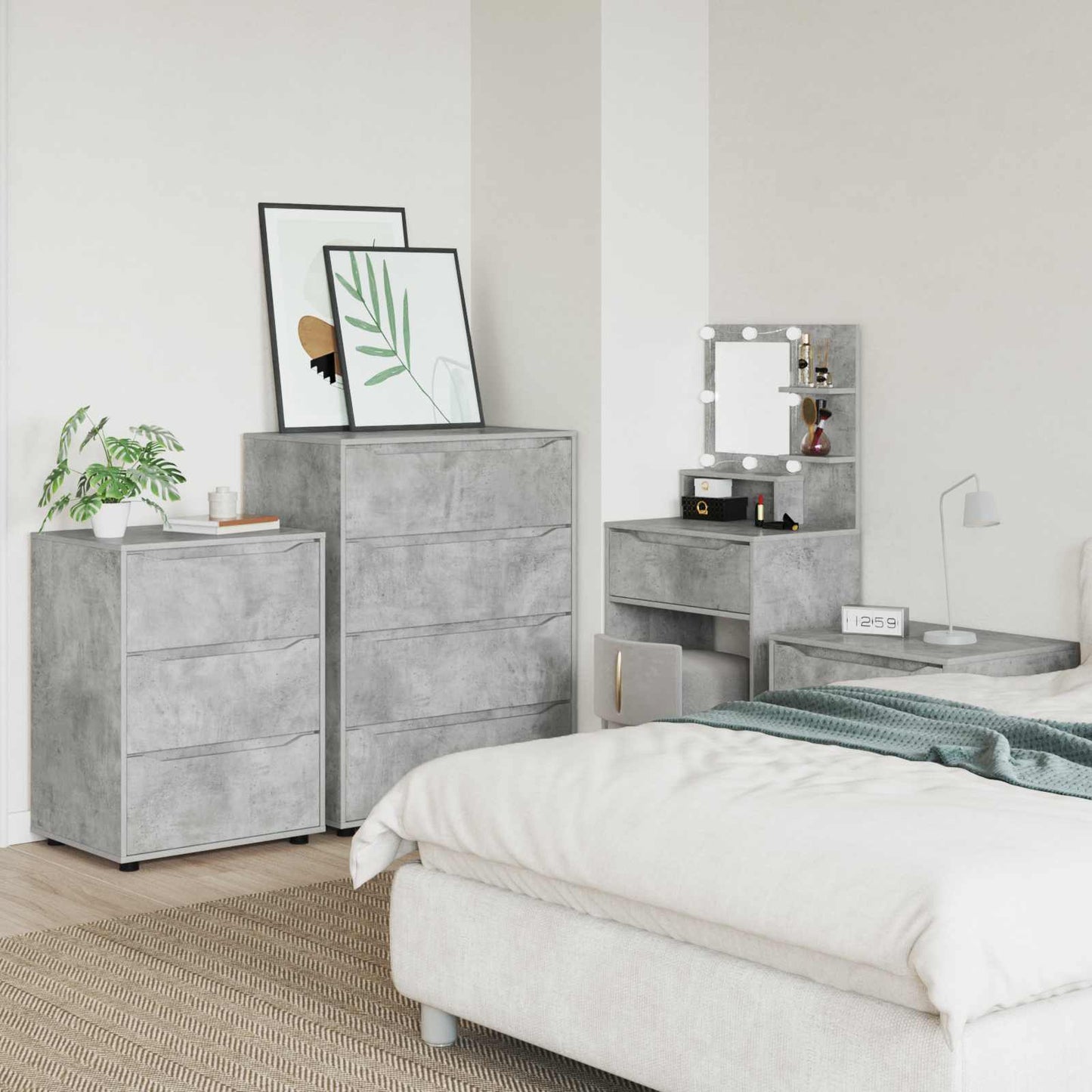 Armadio 60 x 48 x 81 cm Legno ingegnerizzato Grigio cemento | homemem39