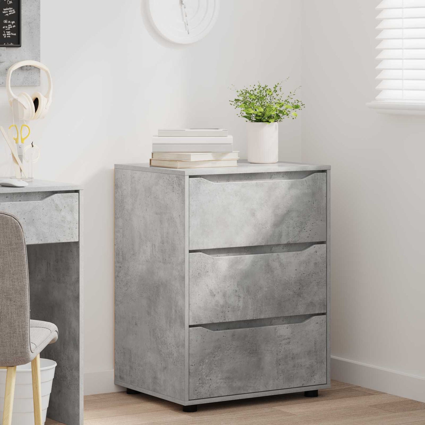 Armadio 60 x 48 x 81 cm Legno ingegnerizzato Grigio cemento | homemem39