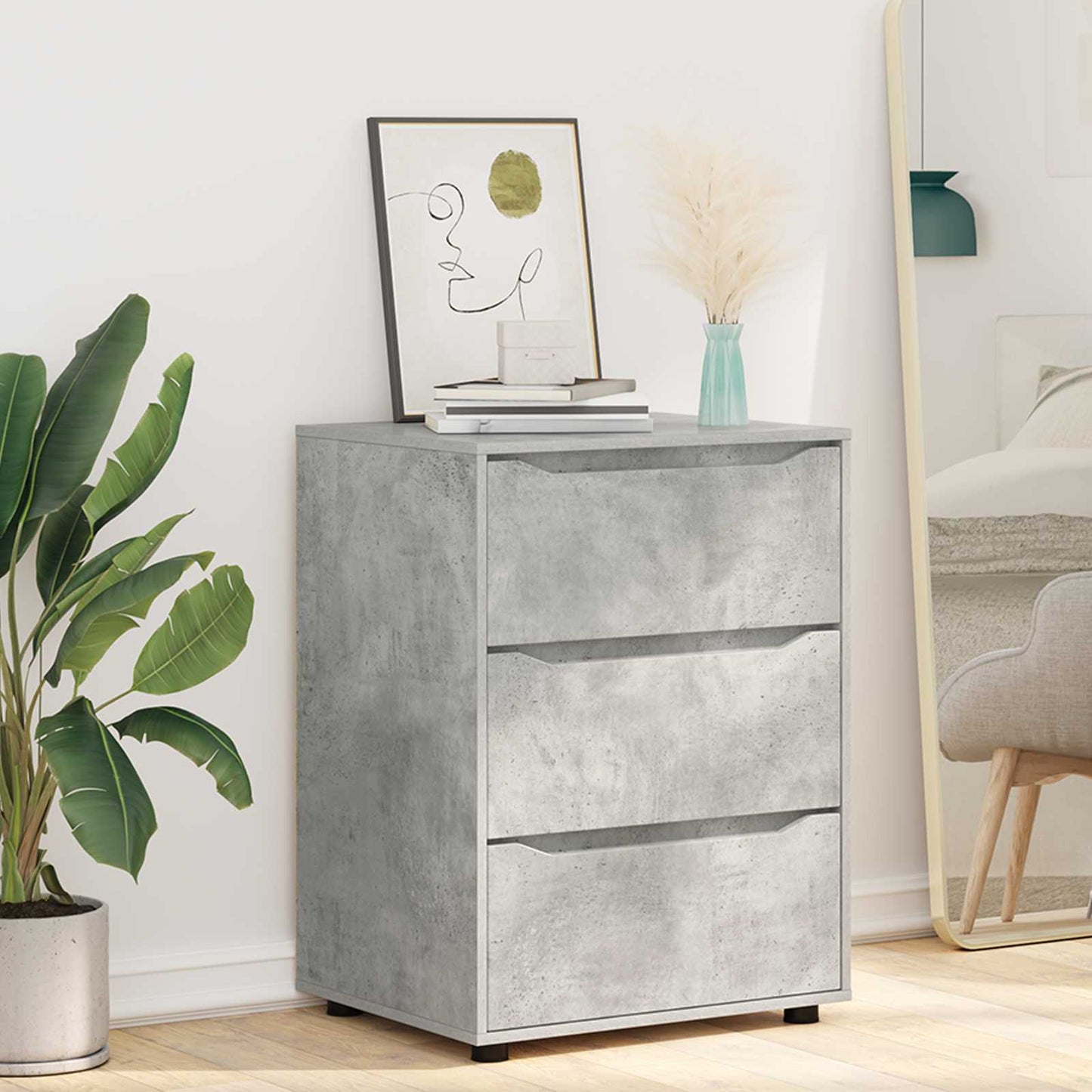 Armadio 60 x 48 x 81 cm Legno ingegnerizzato Grigio cemento | homemem39