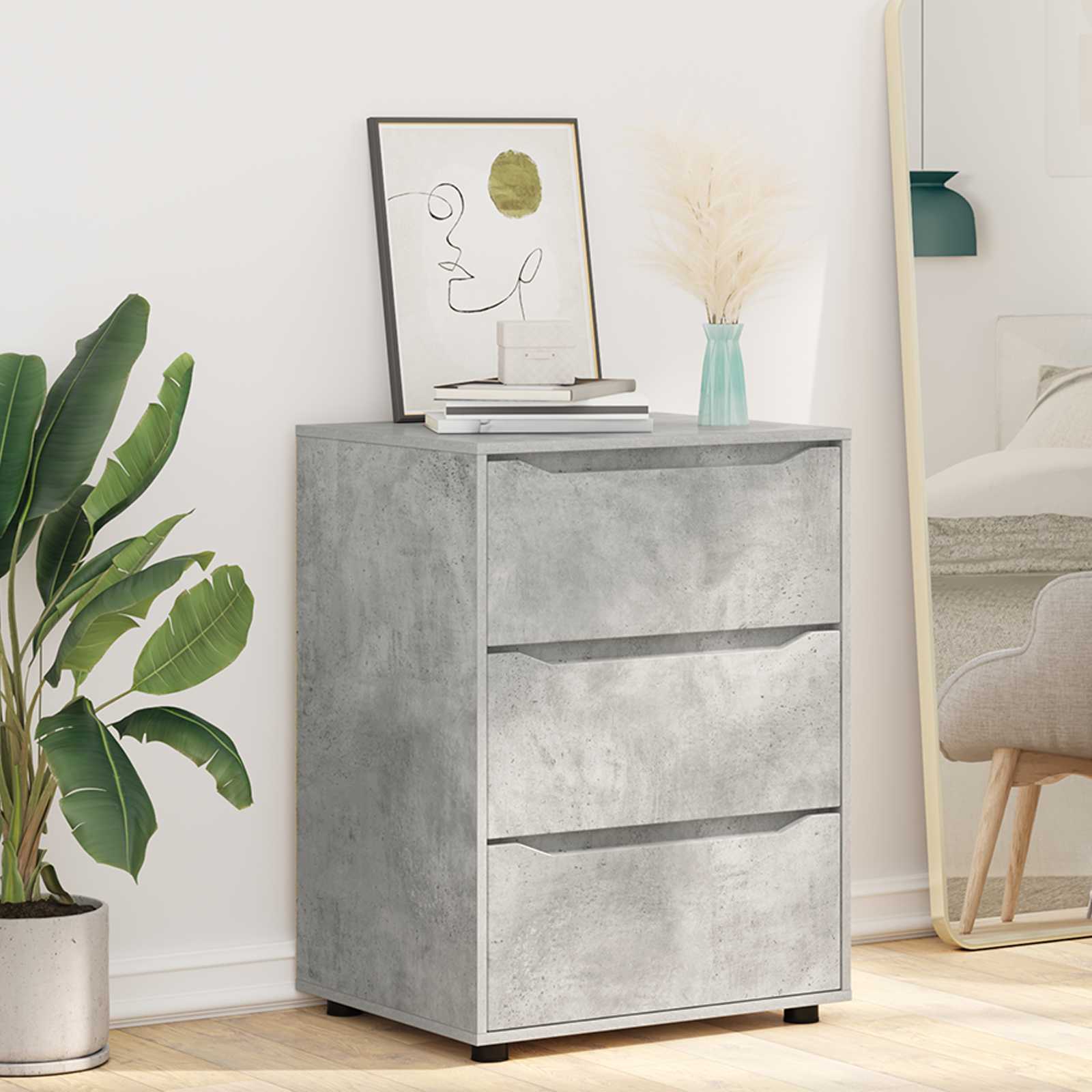 Armadio 60 x 48 x 81 cm Legno ingegnerizzato Grigio cemento | homemem39