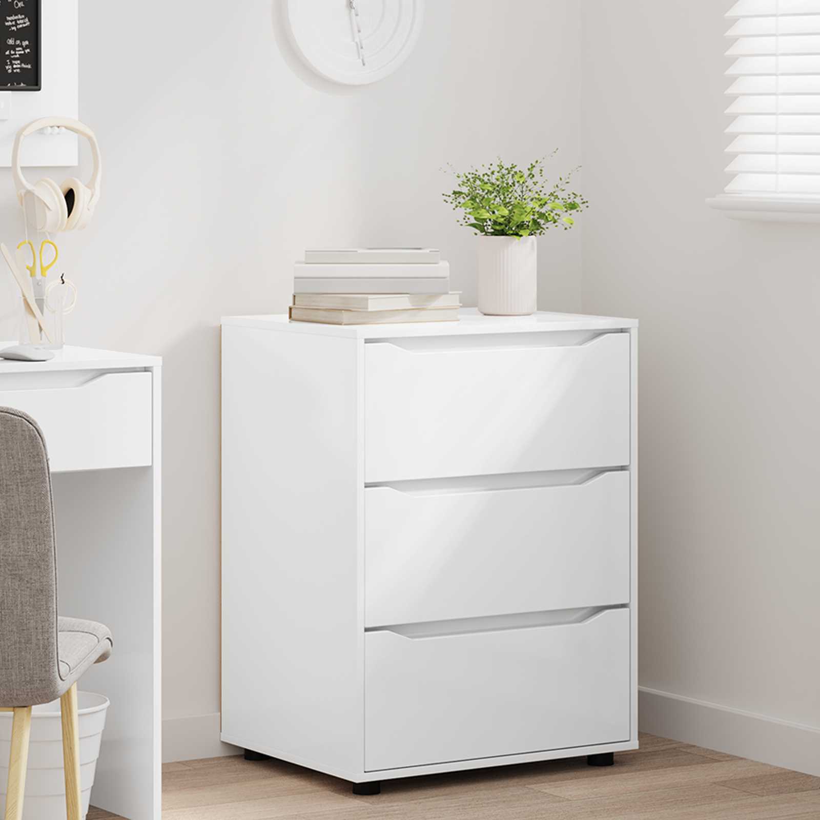 Armadio 60 x 48 x 81 cm Legno ingegnerizzato Bianco Lucido | homemem39