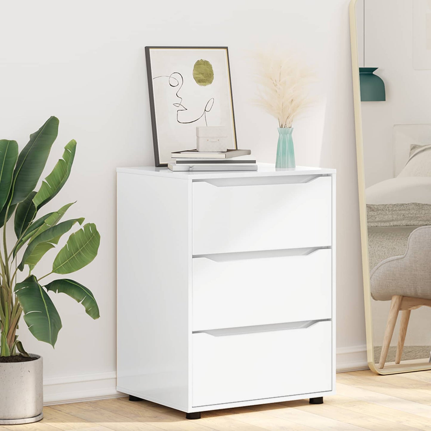 Armadio 60 x 48 x 81 cm Legno ingegnerizzato Bianco Lucido | homemem39