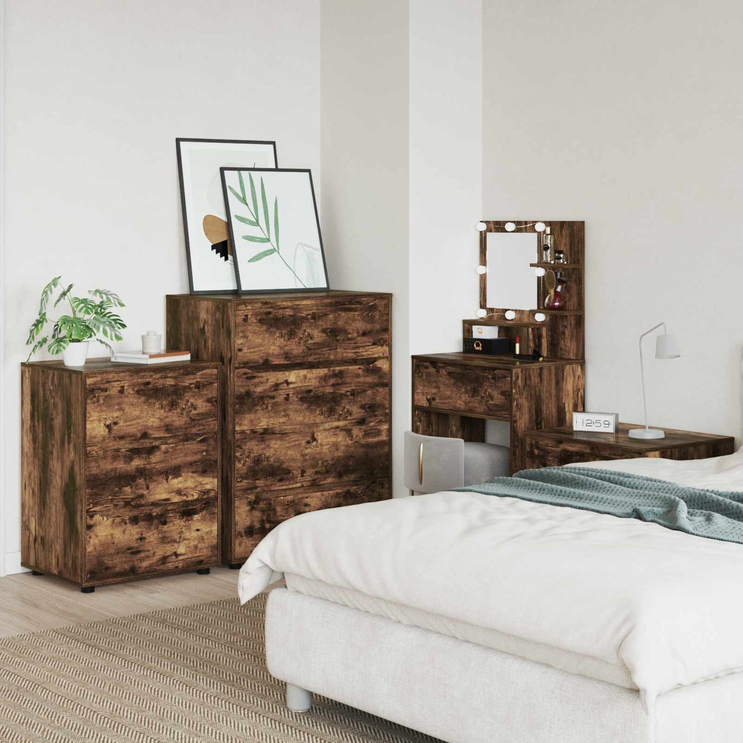 Armadio 60 x 48 x 81 cm Legno ingegnerizzato Rovere fumé
