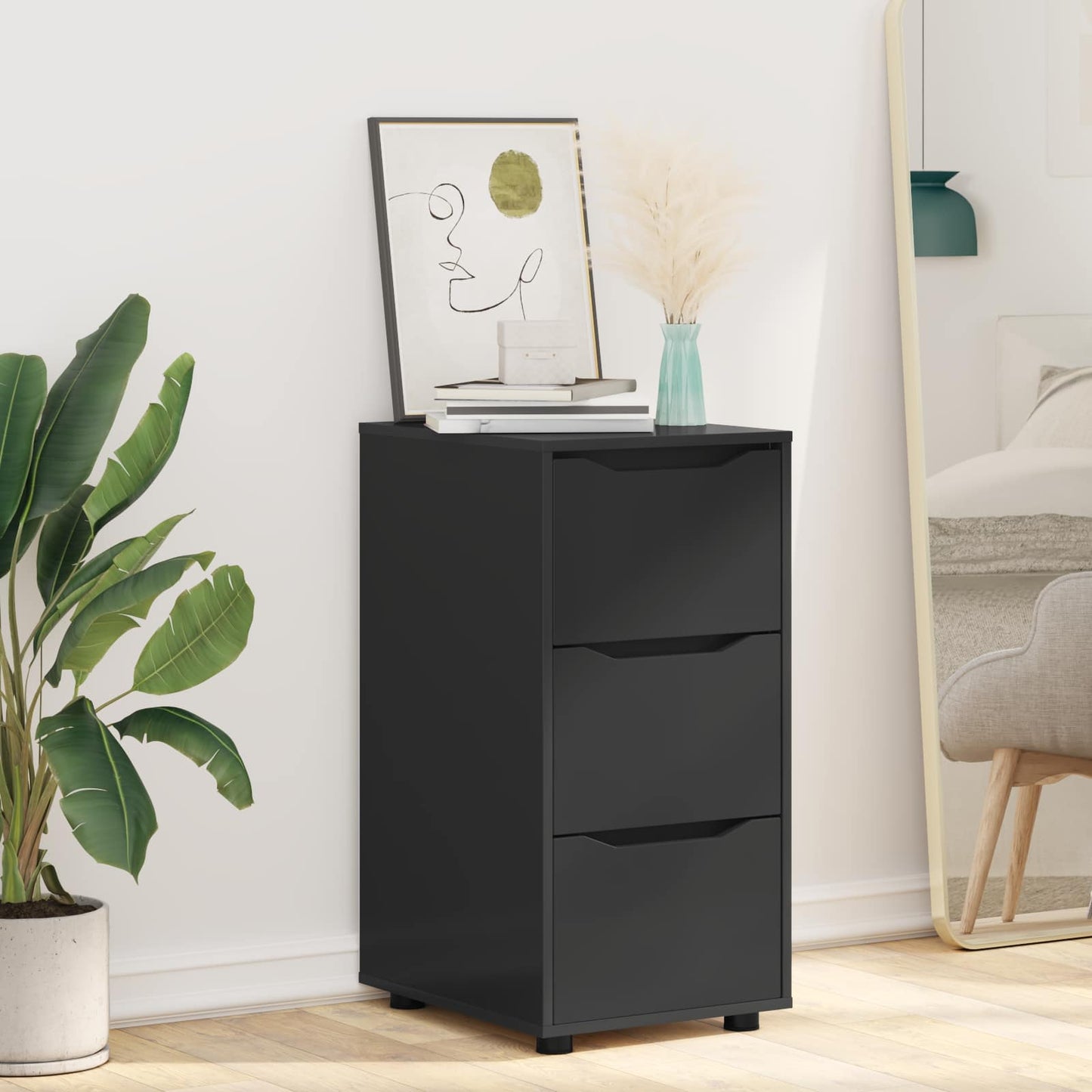 Armadio 40 x 48 x 81 cm Legno ingegnerizzato Nero | homemem39