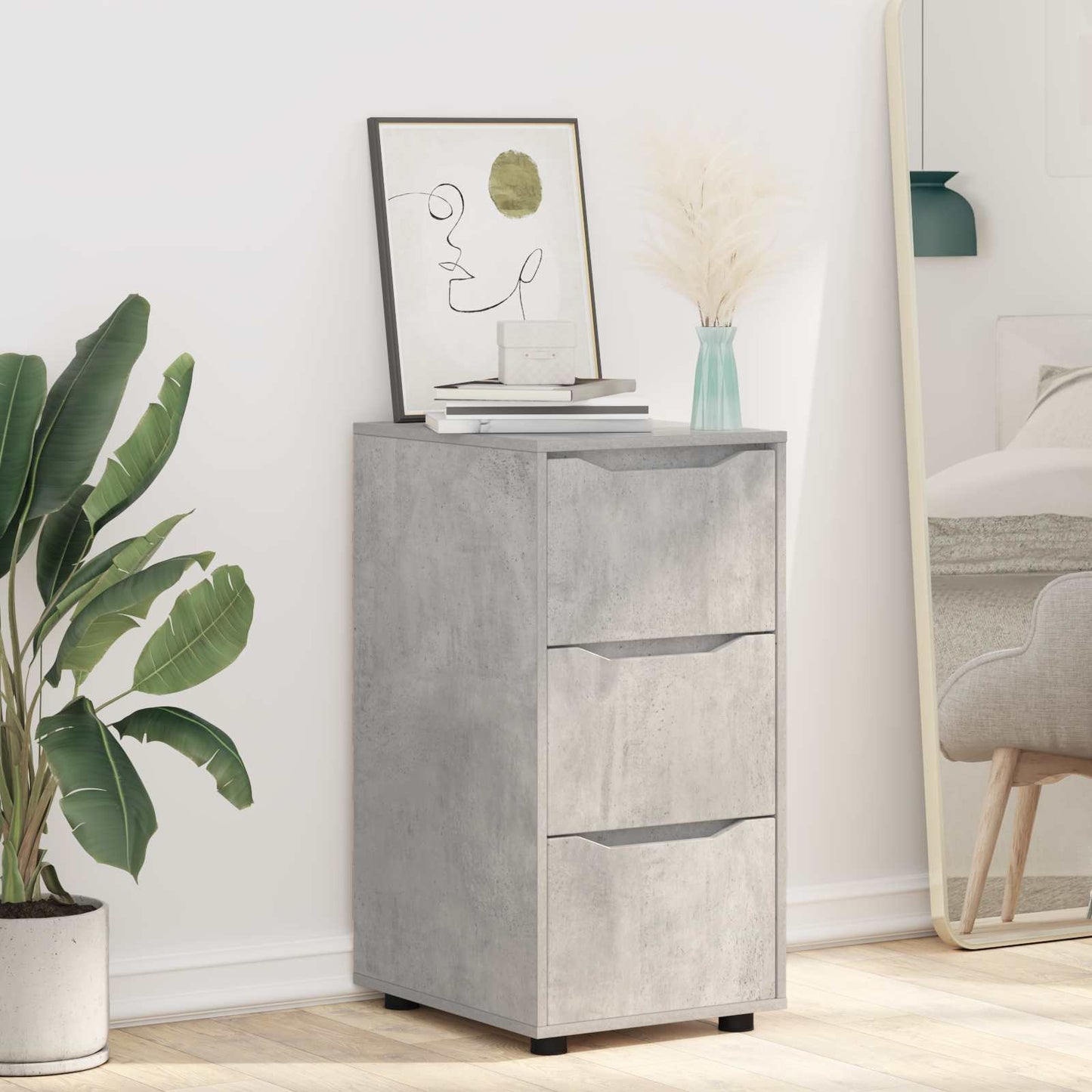 Armadio 40 x 48 x 81 cm Legno ingegnerizzato Grigio cemento | homemem39
