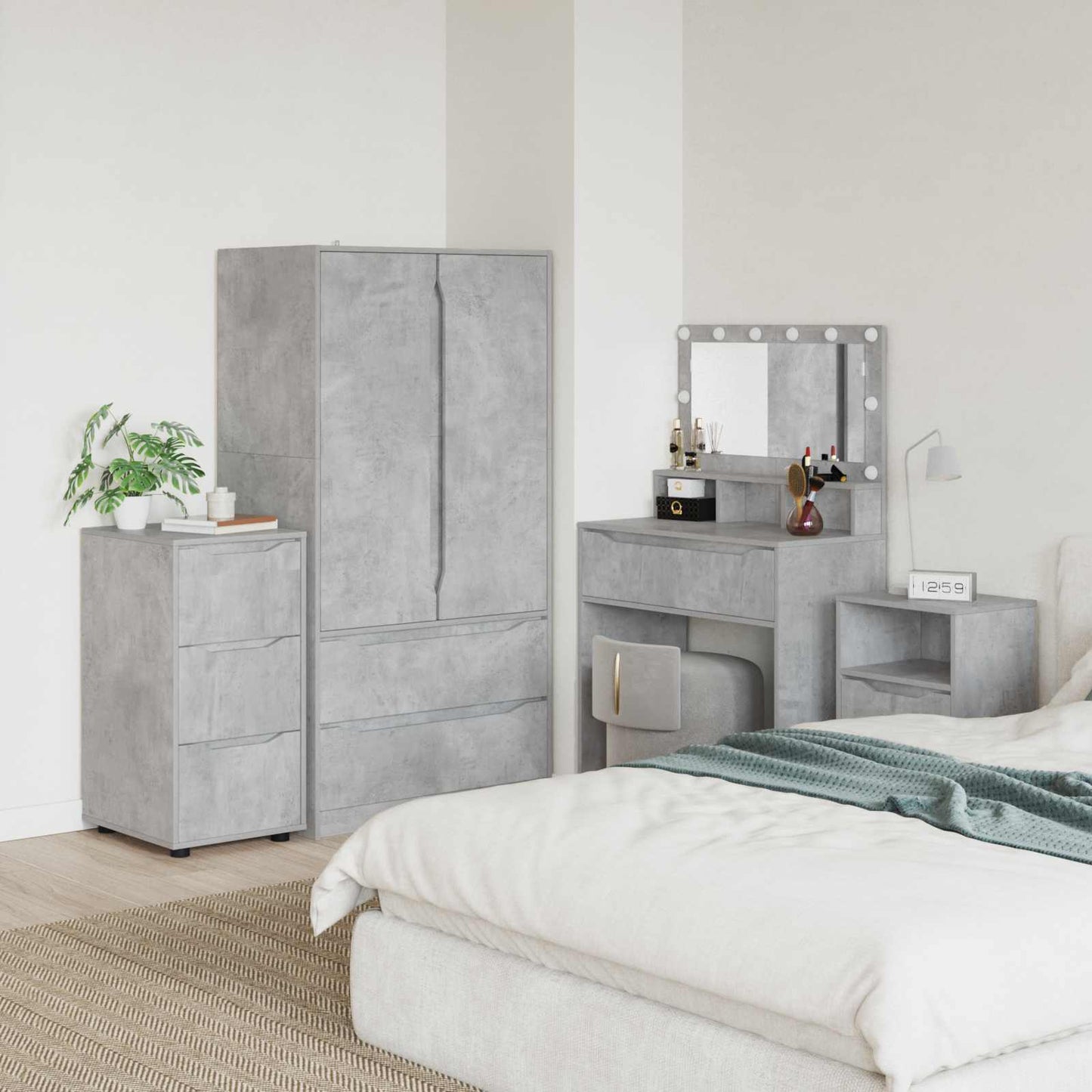 Armadio 40 x 48 x 81 cm Legno ingegnerizzato Grigio cemento | homemem39