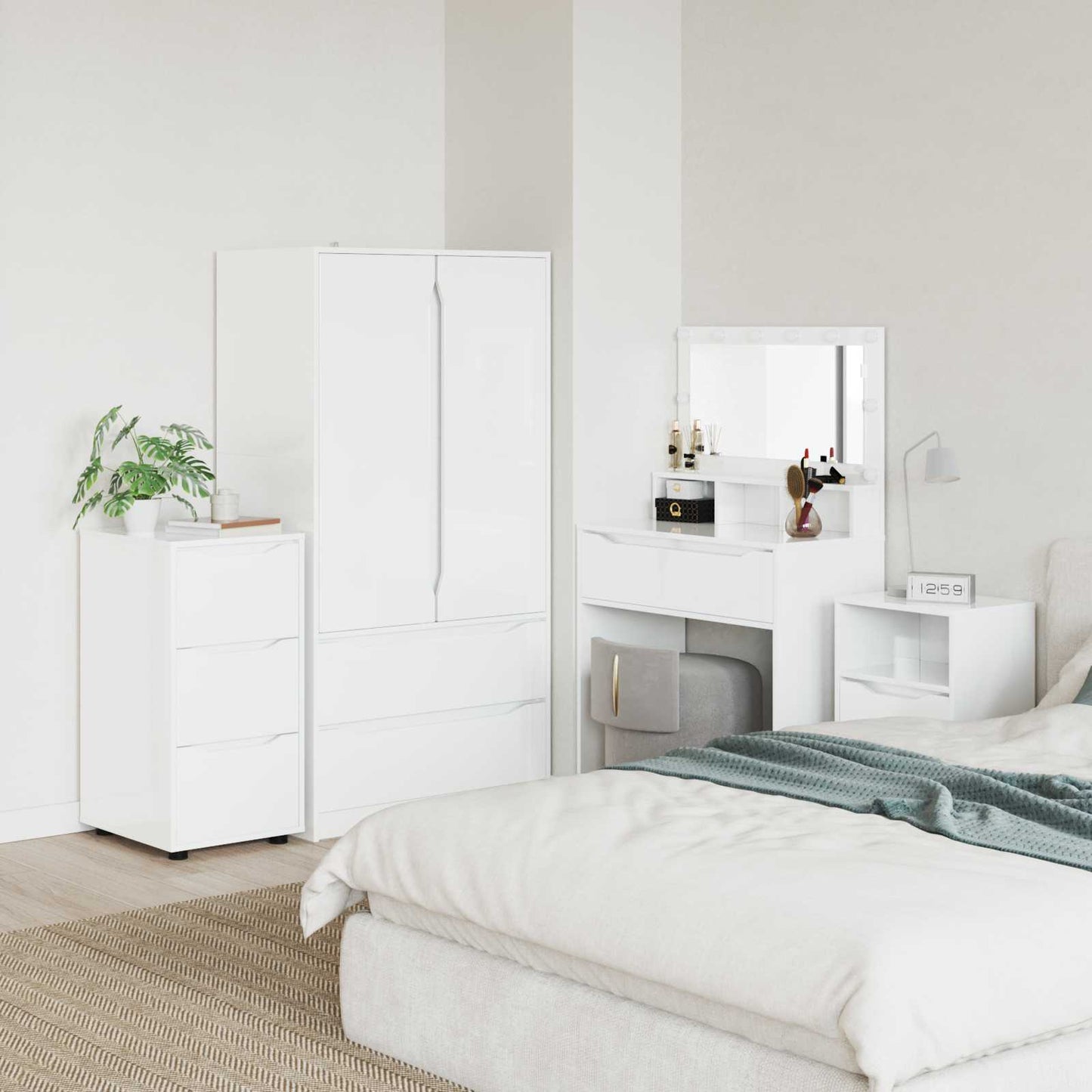Armadio 40 x 48 x 81 cm Legno ingegnerizzato Bianco Lucido | homemem39