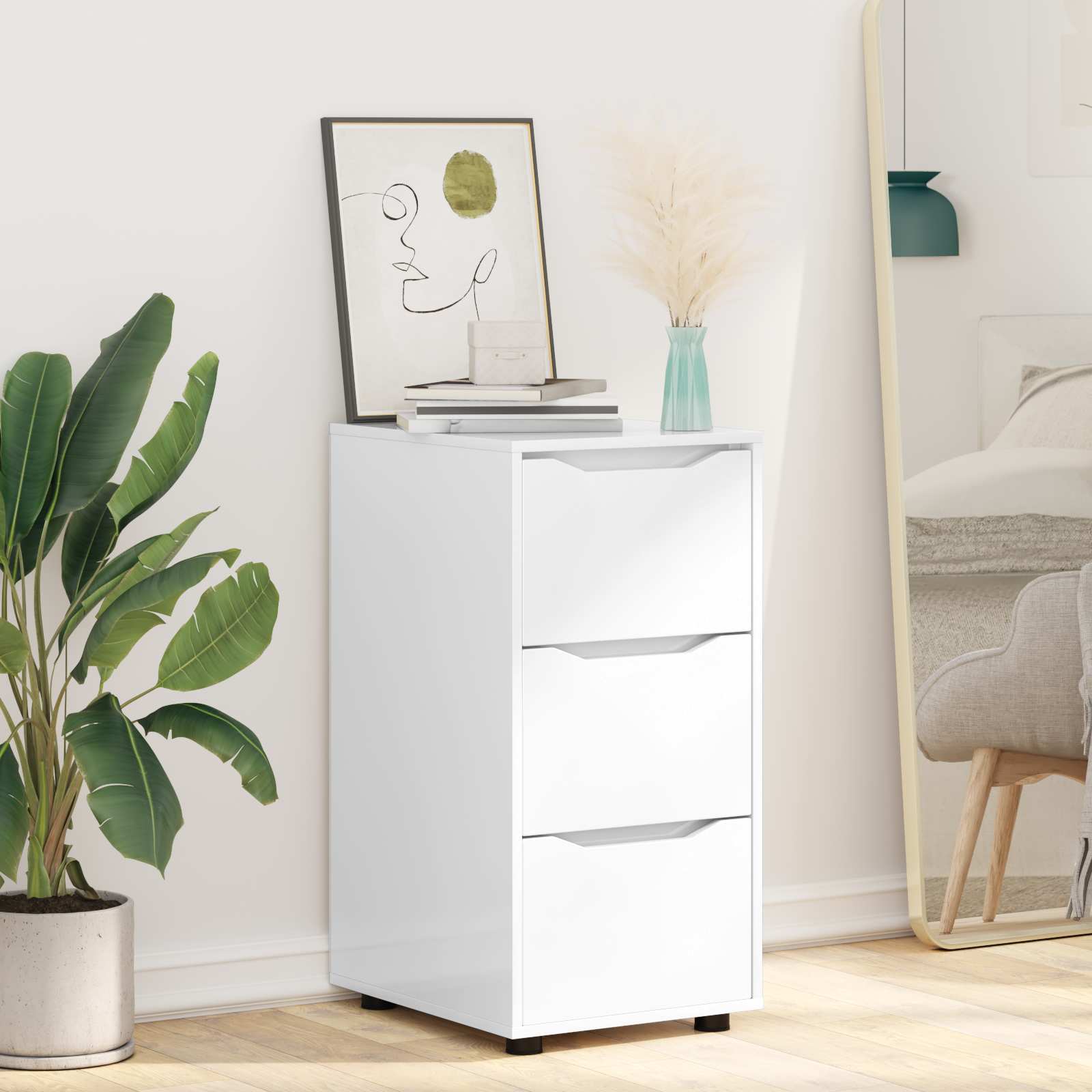 Armadio 40 x 48 x 81 cm Legno ingegnerizzato Bianco Lucido | homemem39