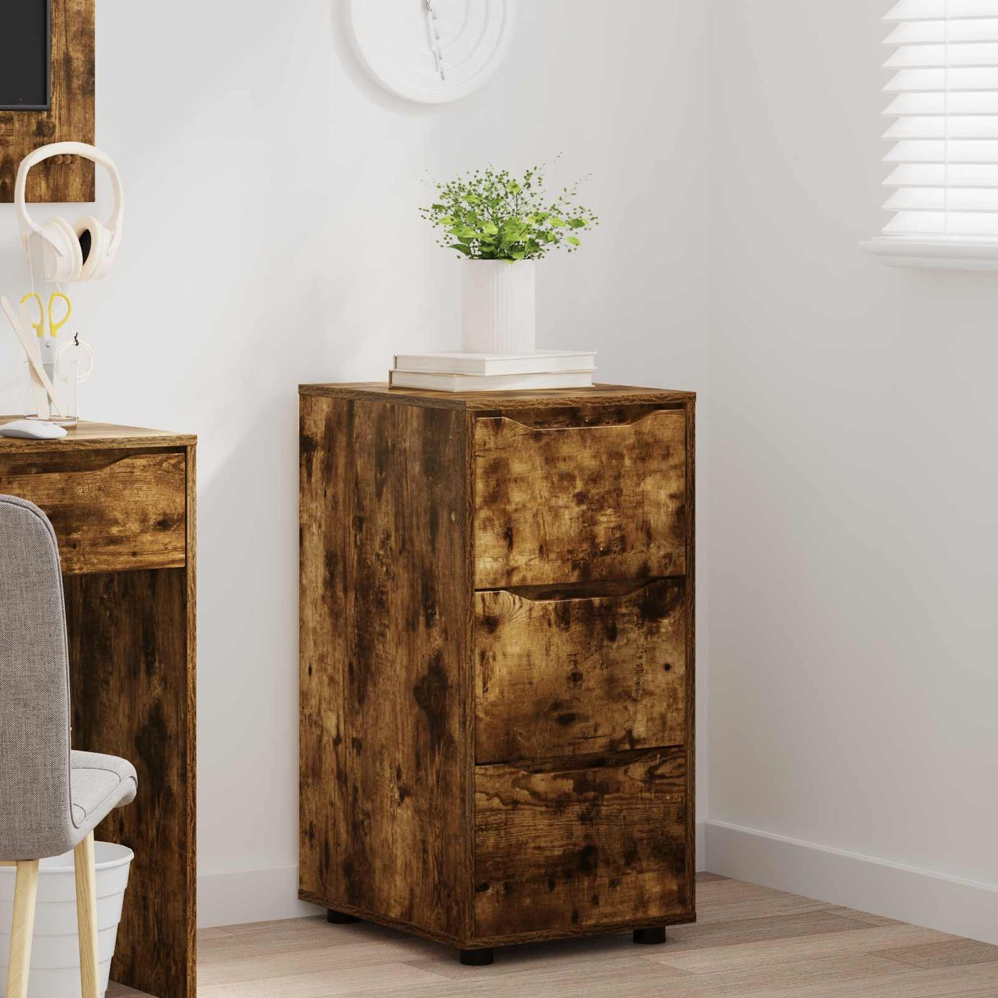 Armadio 40 x 48 x 81 cm Legno ingegnerizzato Rovere fumé
