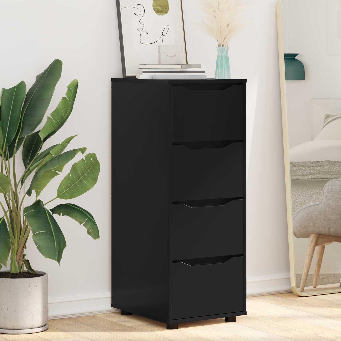 Armadio 40 x 48 x 105 cm Legno ingegnerizzato Nero | homemem39