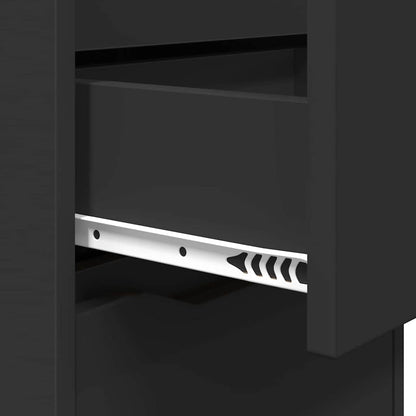 Comodino con cassetto Nero 40 x 30 x 467 cm Legno multistrato