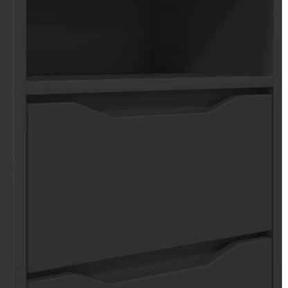 Comodino con cassetto Nero 40 x 30 x 467 cm Legno multistrato