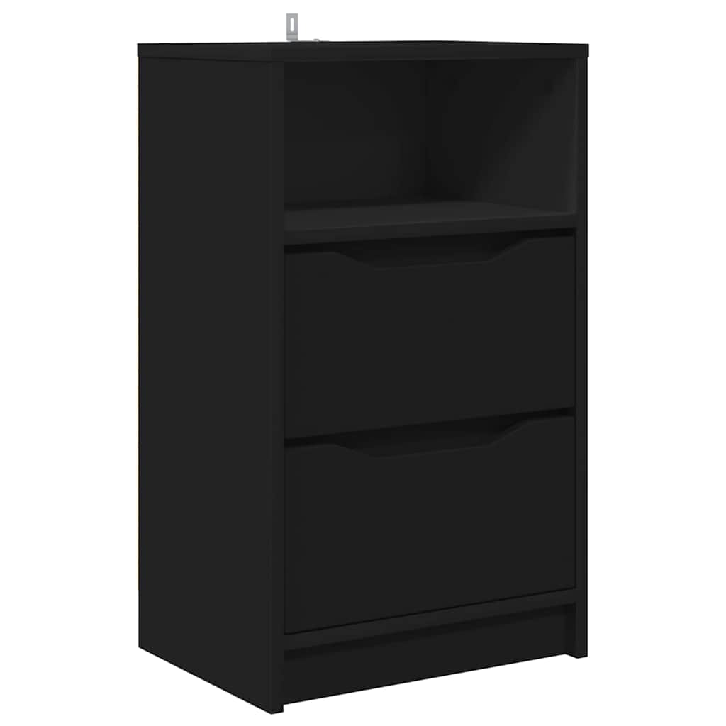 Comodino con cassetto Nero 40 x 30 x 467 cm Legno multistrato