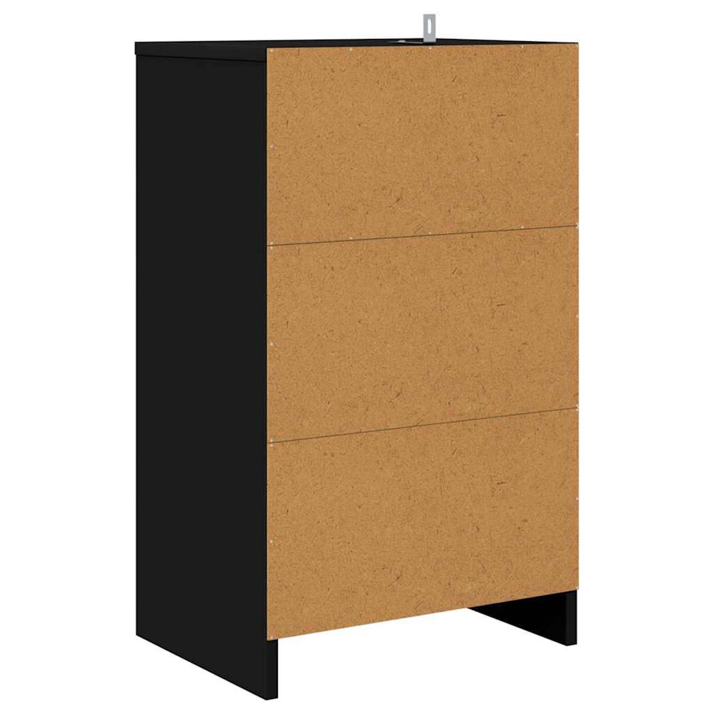 Comodino con cassetto Nero 40 x 30 x 467 cm Legno multistrato