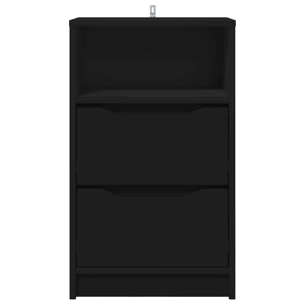 Comodino con cassetto Nero 40 x 30 x 467 cm Legno multistrato