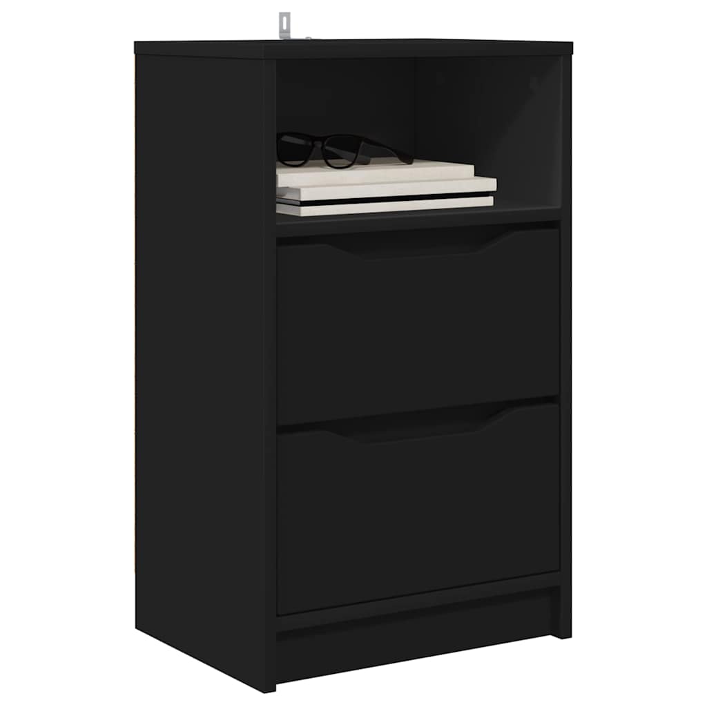 Comodino con cassetto Nero 40 x 30 x 467 cm Legno multistrato
