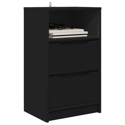Comodino con cassetto Nero 40 x 30 x 467 cm Legno multistrato