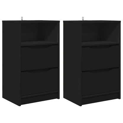 Comodini 2 pcs Nero 40 x 30 x 467 cm Legno multistrato | homemem39