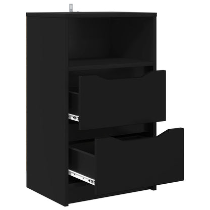 Comodini 2 pz Nero 40 x 30 x 467 cm Legno ingegnerizzato