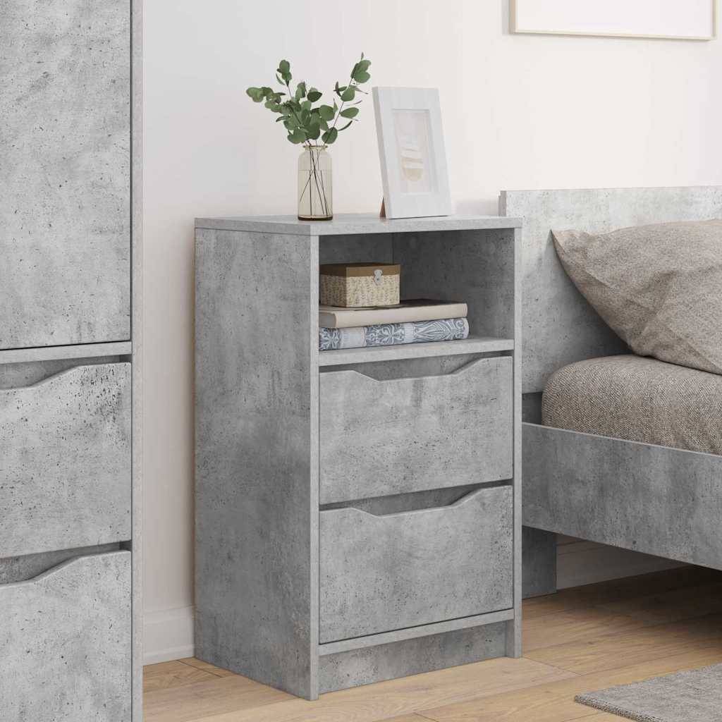 Comodini con cassetto 2 pcs Grigio cemento 40 x 30 x 467 cm | homemem39