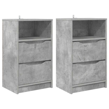 Comodini con cassetto 2 pcs Grigio cemento 40 x 30 x 467 cm | homemem39