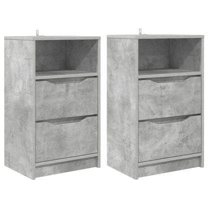 Comodini 2 pz Grigio cemento 40 x 30 x 467 cm