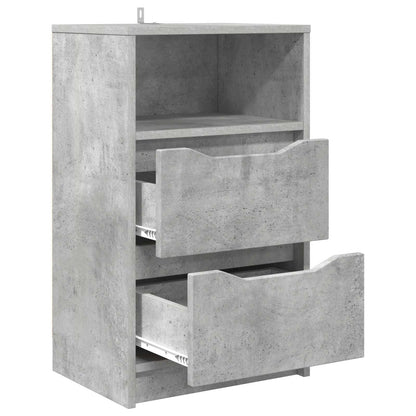 Comodini 2 pz Grigio cemento 40 x 30 x 467 cm