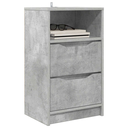 Comodini 2 pz Grigio cemento 40 x 30 x 467 cm