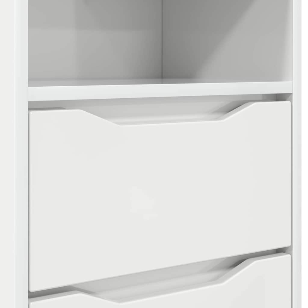 Comodino Bianco Lucido 40 x 30 x 467 cm Legno multistrato | homemem39