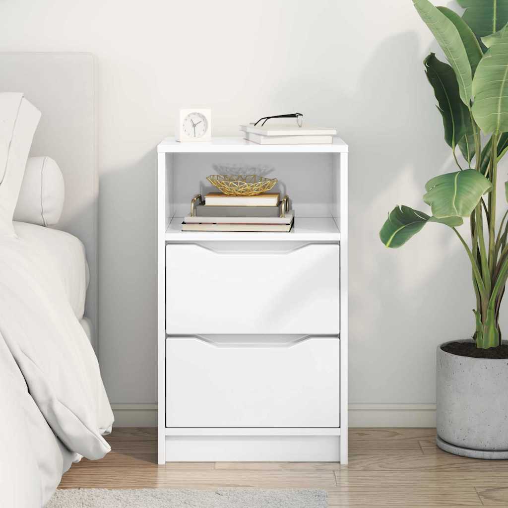 Comodino Bianco Lucido 40 x 30 x 467 cm Legno multistrato | homemem39