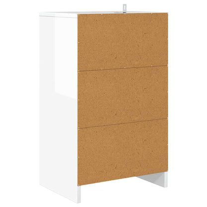 Comodino Bianco Lucido 40 x 30 x 467 cm Legno multistrato | homemem39