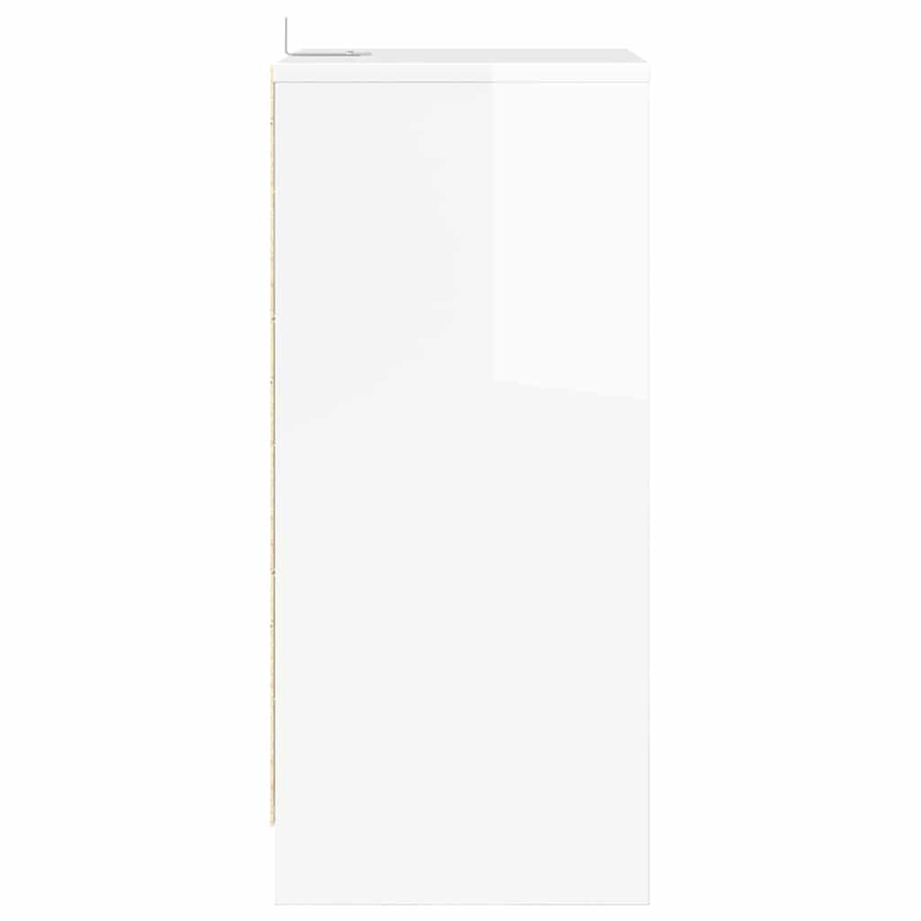Comodino Bianco Lucido 40 x 30 x 467 cm Legno multistrato | homemem39