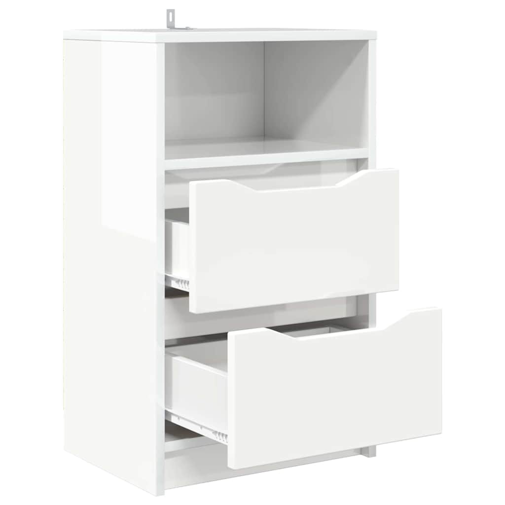 Comodini 2 pcs Bianco Lucido 40 x 30 x 467 cm Legno multistrato | homemem39