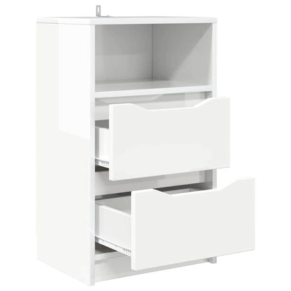 Comodini 2 pcs Bianco Lucido 40 x 30 x 467 cm Legno multistrato | homemem39