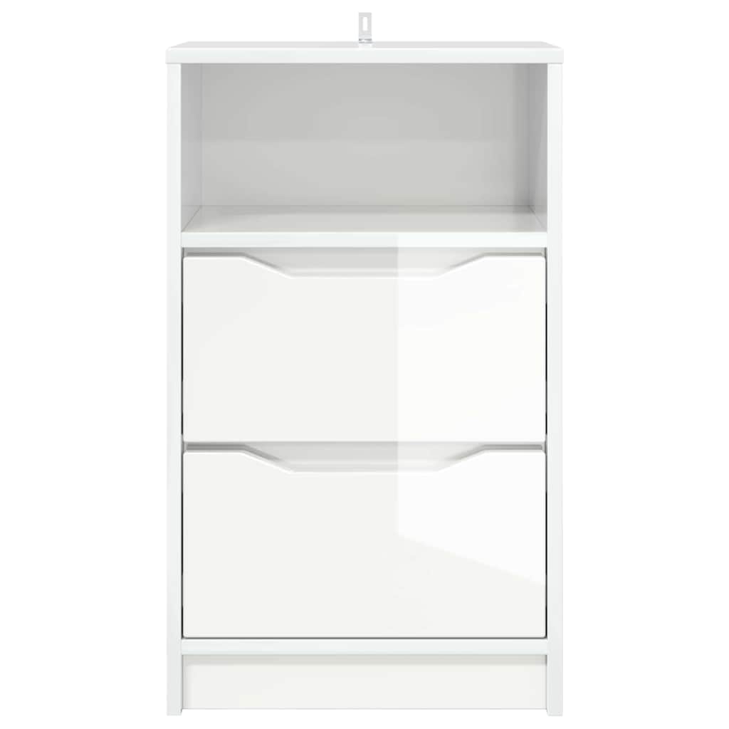 Comodini 2 pcs Bianco Lucido 40 x 30 x 467 cm Legno multistrato | homemem39