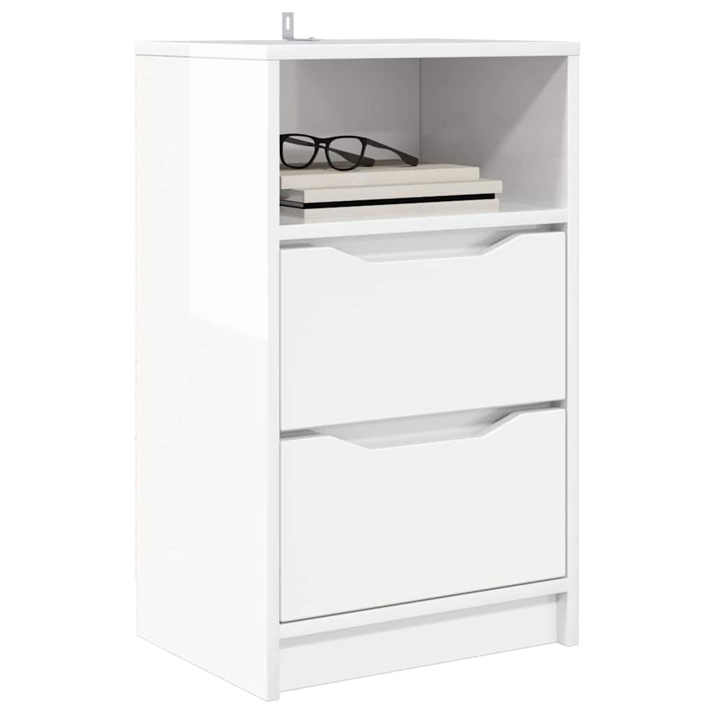 Comodini 2 pcs Bianco Lucido 40 x 30 x 467 cm Legno multistrato | homemem39