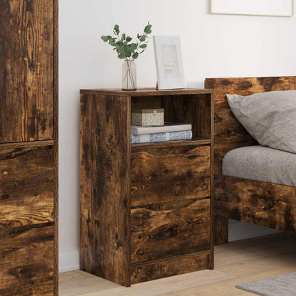 Comodini 2 pz Rovere fumé 40 x 30 x 467 cm Legno ingegnerizzato