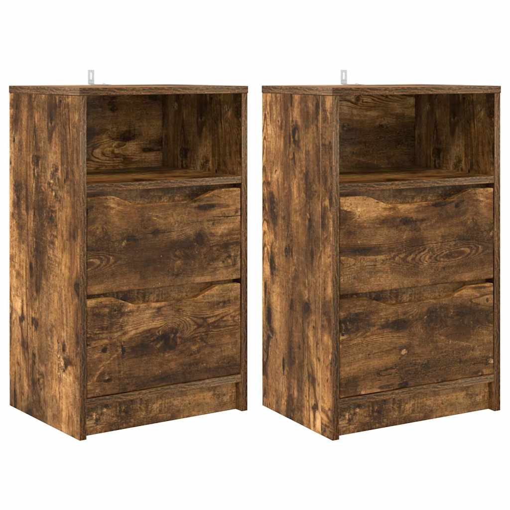 Comodini 2 pcs Rovere fumé 40 x 30 x 467 cm Legno multistrato | homemem39